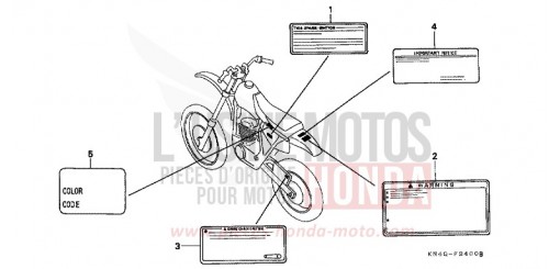 CAUTION LABEL XR100RV de 1997